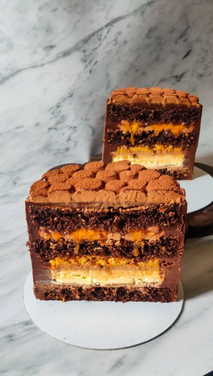 8-Layered Hazelnut Choco-orange cake 2 - By Farida Taher