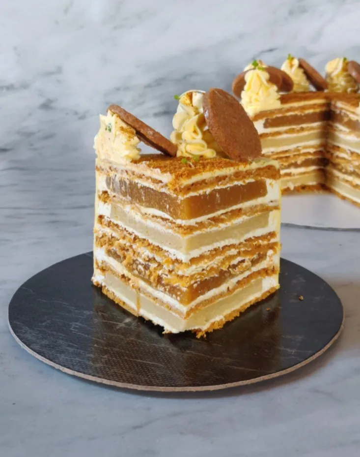 Apricot Almond Russian Honey Cake 2 - By Farida Taher