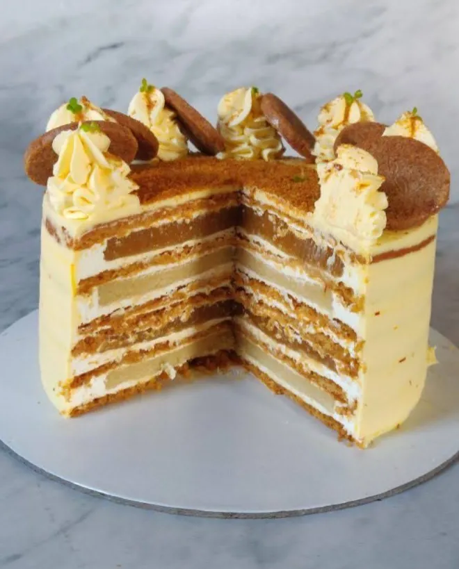 Apricot Almond Russian Honey Cake 3 - By Farida Taher